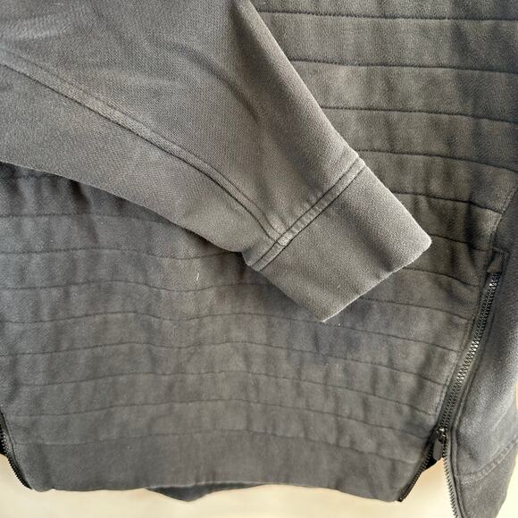 Lululemon Quilted Black Crew Pullover Be True Fleece Sweatshirt Womens Size 10 - Picture 6 of 11